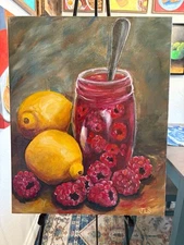 Raspberry Jam Painting Hand Painted Art 16 X 20” NOT A PRINT