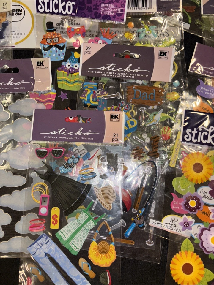 Huge Lot Sticko Scrapbooking Stickers Crafts 30 Packs New - Image 4 of 4