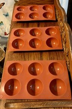 SET OF THREE (3) SILIKOMART SF002 SIX CAVITY SILICONE HALF SPHERE MOLD