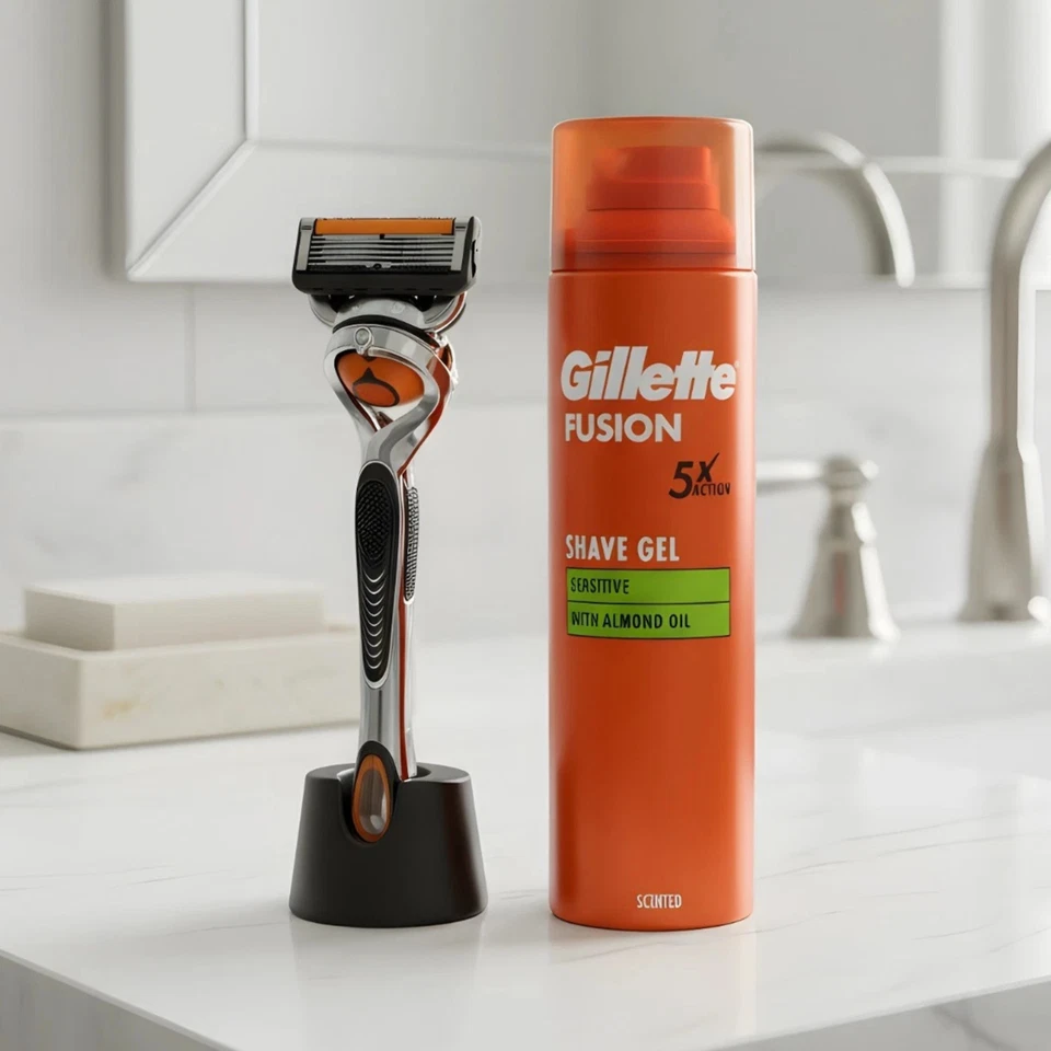 RAZOR BLADES FOR GILLETTE FUSION 5 PROGLIDE REPLACEMENT BLADES + HANDLE + FOAM SET - Image 2 of 4