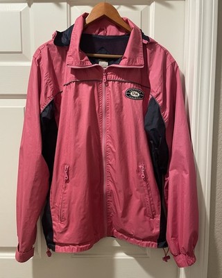 Cheneral Chicago Illinois Jacket Pink Blue Pockets Zipper Rmvbl Hood USA Size M