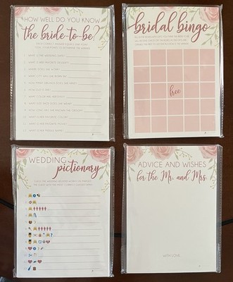 Bridal Shower Games Bridal Bingo Wedding Pictionary, Advice Cards How Well Do Yo
