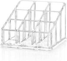 Lipstick Organizer and Storage, 9 Slots Clear Case Display Rack Holder QX152 