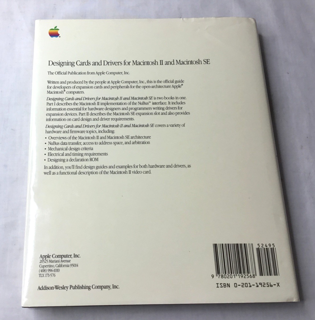 как выглядит Apple Inside Macintosh Designing Cards Drivers Macintosh II SE 1987 HC/DJ фото