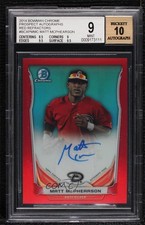 2014 Bowman Chrome Prospect Red Refractor 2/5 Matt McPhearson BGS 9 Auto 06bg