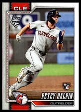 Petey Halpin 2026 Topps #668 Rookie Cleveland Guardians Baseball Card. rookie card picture