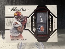 2023 Terry McLaurin Panini Flawless Black LAUNDRY TAG Swoosh Shied Patch #3/3