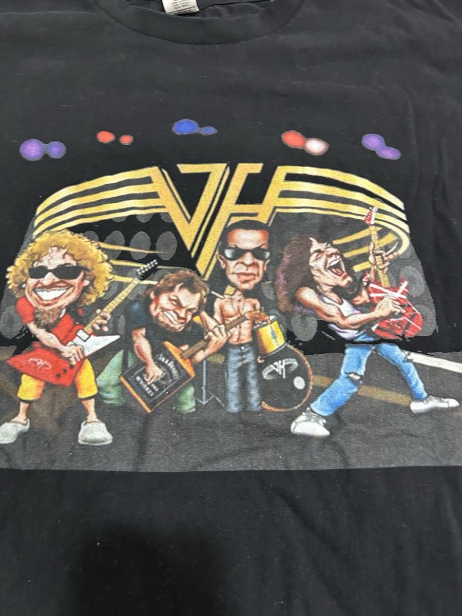 VAN HALEN バンドTシャツ Van Halen Rock And Roll T-Shirt Tee Black Cartoon Hagar Band 5XL