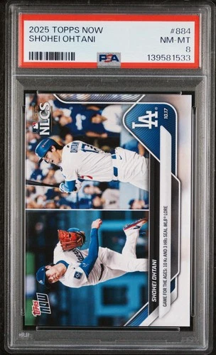 Shohei Ohtani 2025 Topps Now #884 PSA 8 Mint Postseason Record MVP Sold Out Icon