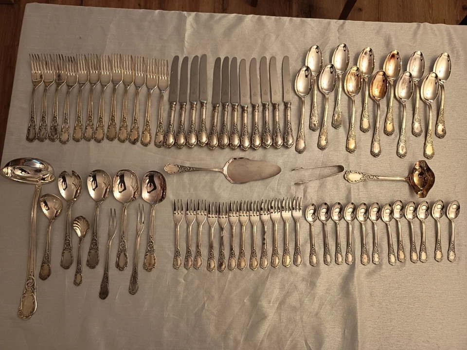 Silberbesteck Rokoko Solingen 12 Personen 72 Teile - Bild 3 von 4