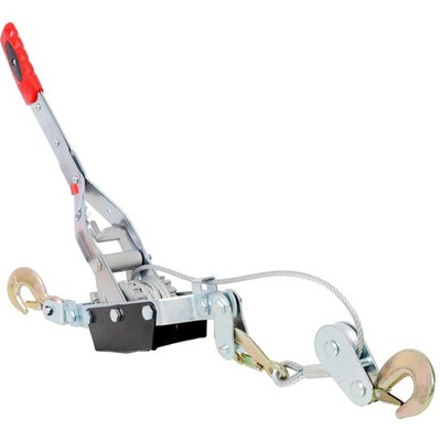 4T HAND Winch PULLER,DOUBLE GEAR,3 HOOKS, 12FT Cable,Power Cable Puller