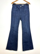 Pilcro Anthropologie High Rise Flare Jeans Womens 28 Dark Wash Stretch