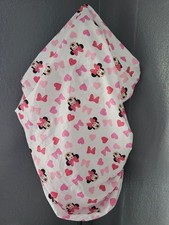 Disney Baby Minnie Mouse Crib Fitted Sheet Bows Heads Hearts White Pink Red