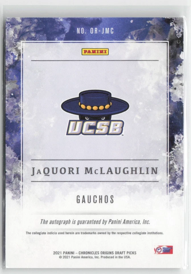 JaQuori McLaughlin Auto 2021 Panini Chronicles Draft Picks #OR-JMC 54849 - Image 2 of 2