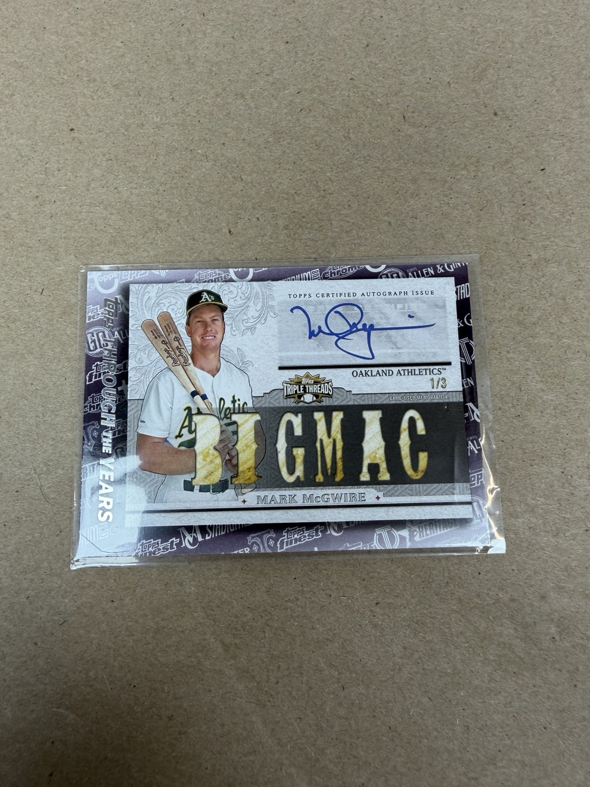 Mark McGwire AUTO A's 2021 Topps Through The Years #TTY-10 BIG MAC Athletics