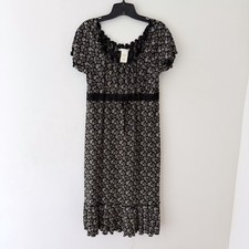 Y2K Max Studio Floral Midi Dress L Vintage Cottagecore Whimsigoth Made in USA