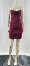 A.Jesdani Maroon Bodycon Dress Party Cocktail Backless Ruching Size Small