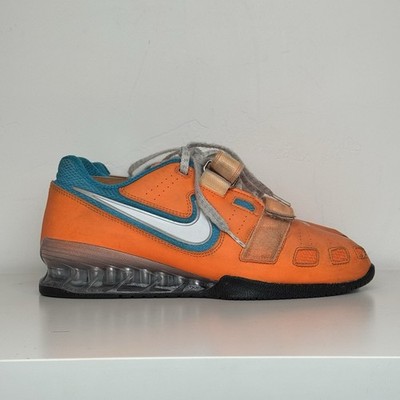 Nike Romaleos 2 Weightlifting Shoes Men's Sz 9.5 Orange Blue Lagoon Powerlifting