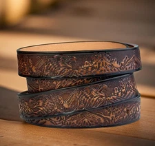 Western Genuine Leather Belt Full Grain Handmade Men's Heavy Duty Without Buckle