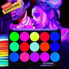 Glow UV Blacklight Face Paint,Neon Fluorescent Body Painting 15 color 