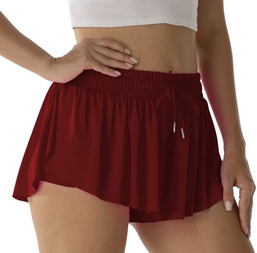 Flowy Athletic Shorts for Women Workout Running Gym Yoga Low Waist Phone Holder