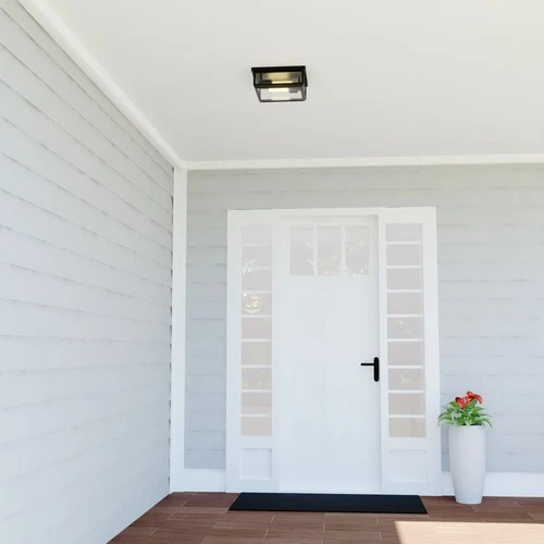 Vaxcel Lighting T0611 Kinzie 2 Light 12"W Outdoor Flush Mount - Black - Picture 6 of 12