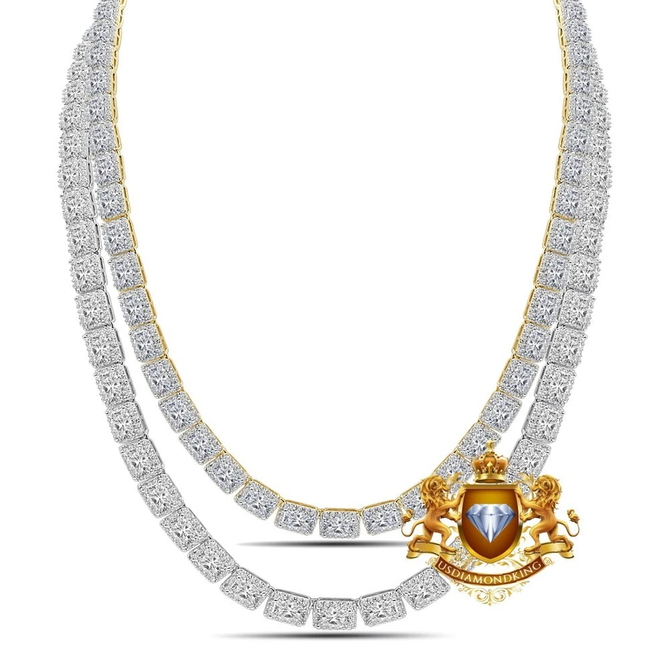 42 gramos VVS1/D 8,86 Ctw. Cadena de tenis unida de oro 14K sin cuello 6 mm/20" Foto 2 de 4