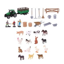Farm Animal Toy Set Plastic Farm Animal Figurines Tractor Fence Toy Farm Playset