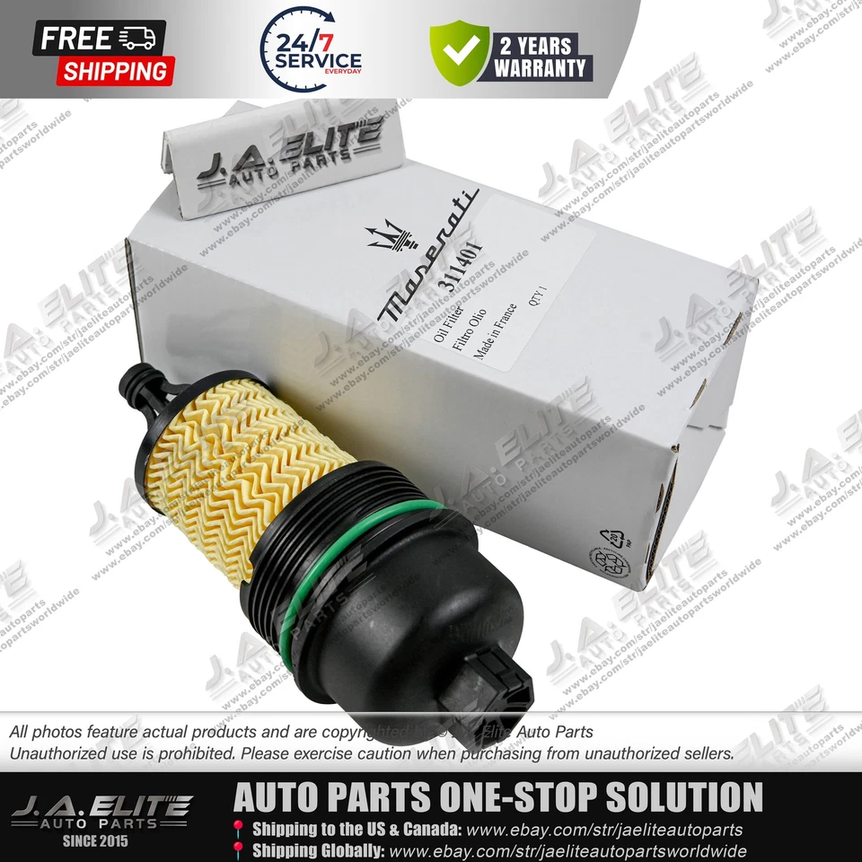 Filtro de aceite Maserati genuino para V6 Gas Ghibli Levante Quattroport 2014-19 311401 Foto 3 de 4