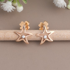 925 Sterling Silver Star Earring Lab Grown Di...