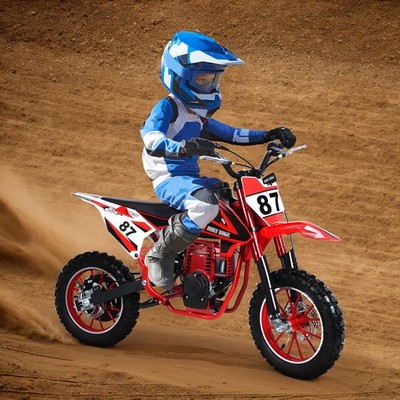 49CC 4-Stroke Mini Dirt Bike for Children  Gas Off-Road Motorcycle w/Disc Brakes