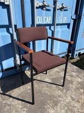 Vintage Midcentury Style Burgundy Office / Dining Chair Wooden Arms 19 available