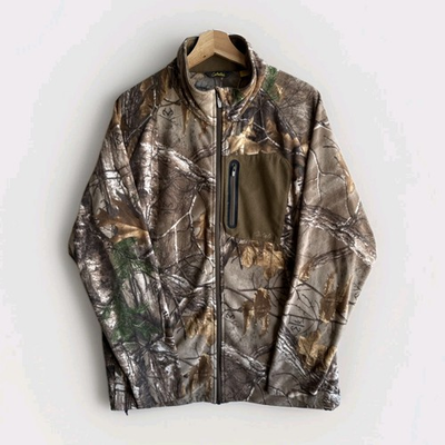 #ad Cabela’s Camouflage Men#x27;s Size XL Full Zip Fleece Jacket Hunting Outdoors Camp $28.98