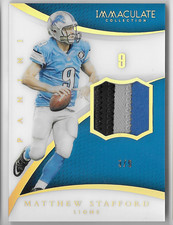 MATTHEW STAFFORD 2015 PANINI IMMACULATE GAME-WORN PATCH CARD #3/9!