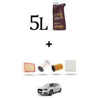 Hoffcar Wartungskit 4 Filter Und 5L ÖL FüR Audi A3 (8V1,8VK) 1.6 TDI 30 TDI 8