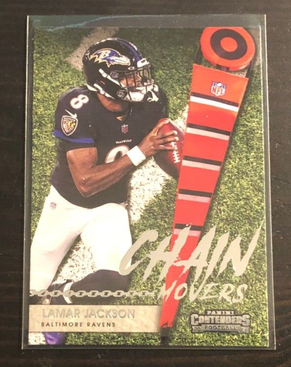 2021 Panini Contenders LAMAR JACKSON Chain Movers Insert CMLJA Ravens