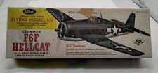 Vintage 1960  s Guillow  s Grumman F6F Hellcat Balsa Wood Model Aircraft Kit 503