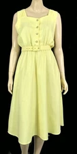 Vintage 70s California Looks Yellow A Line Sun Dress W Jacket M
