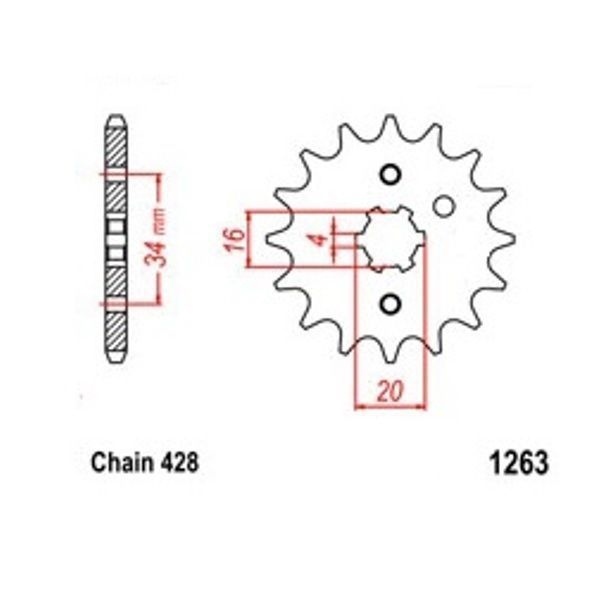 Pignon 15 dents avant moto Honda CT 110 idéal pour balade trail et chemins de terre