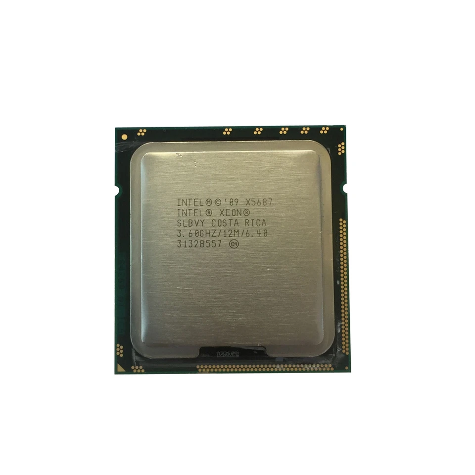 2pcs Intel Xeon X5687 3.6GHz 12MB 6.4 Quad Core LGA1366 SLBVY Matching Pair CPU - Image 3 of 4