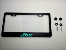 Glow Illest Holographic Black Stainless Steel License Plate Frame