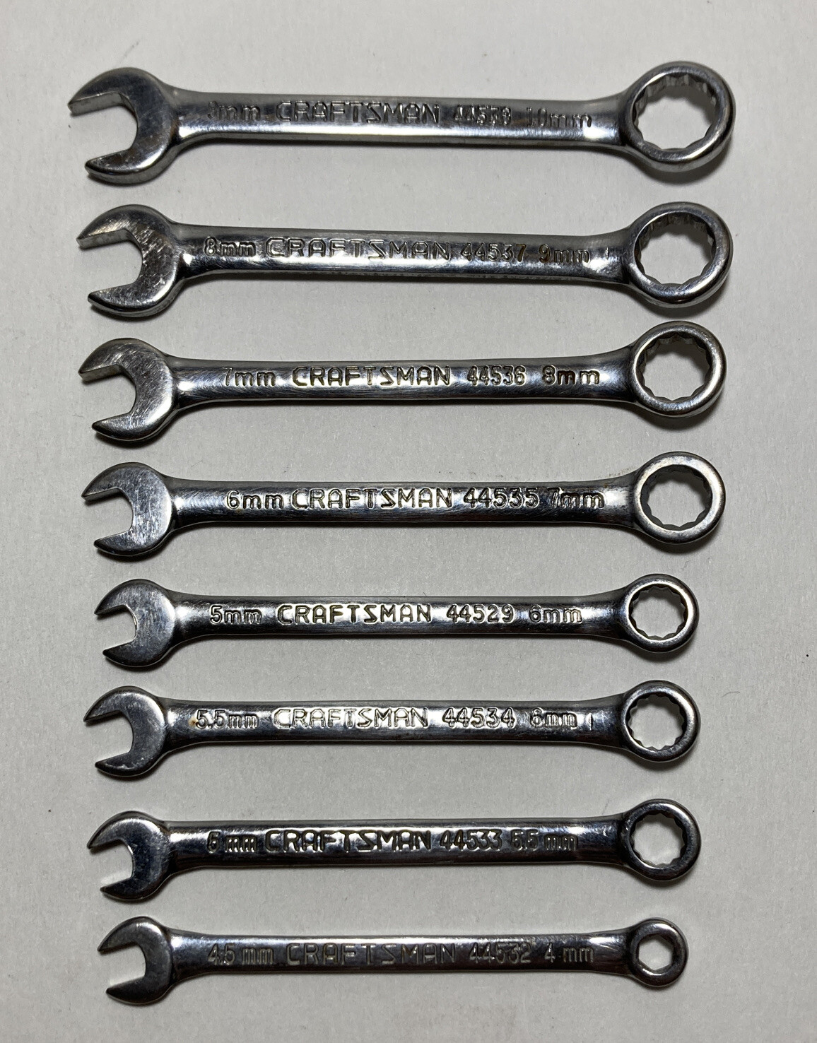 Craftsman 8-Piece Small Combination Wrench Set 4mm-10mm