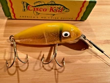 Cisco Kid 304 Crank Bait-2"-Gold-Mint in Box W/Insert-NOS