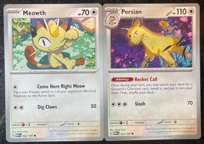 Meowth×3 Persian×5 Giovanni'sCharisma×5 Pokemon Card Team Rocket's Meowth AR Giovanni's Charisma SAR 109