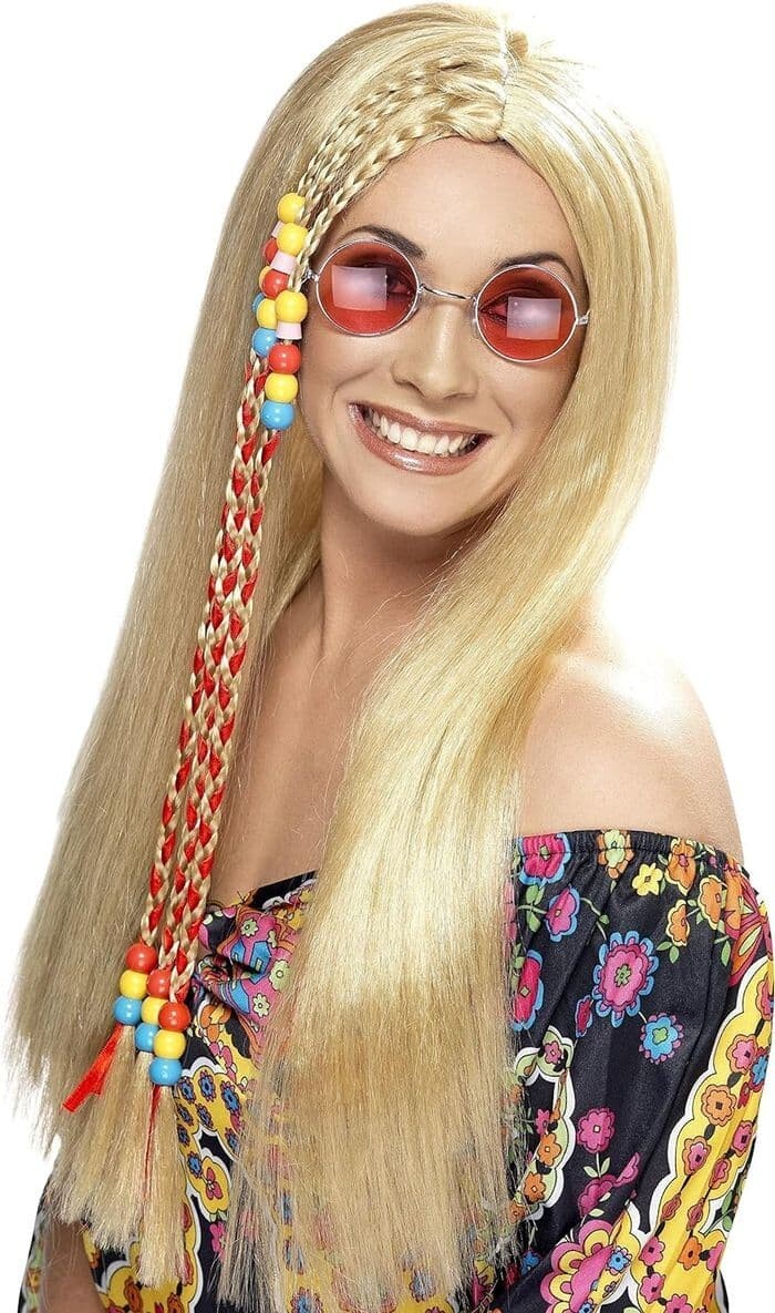 Ladies Long Blonde Hippy Wig