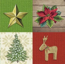 2 X 25x25 Cm X-MAS DECORATION Christmas Paper Napkins - Craft Art Decoupage 362