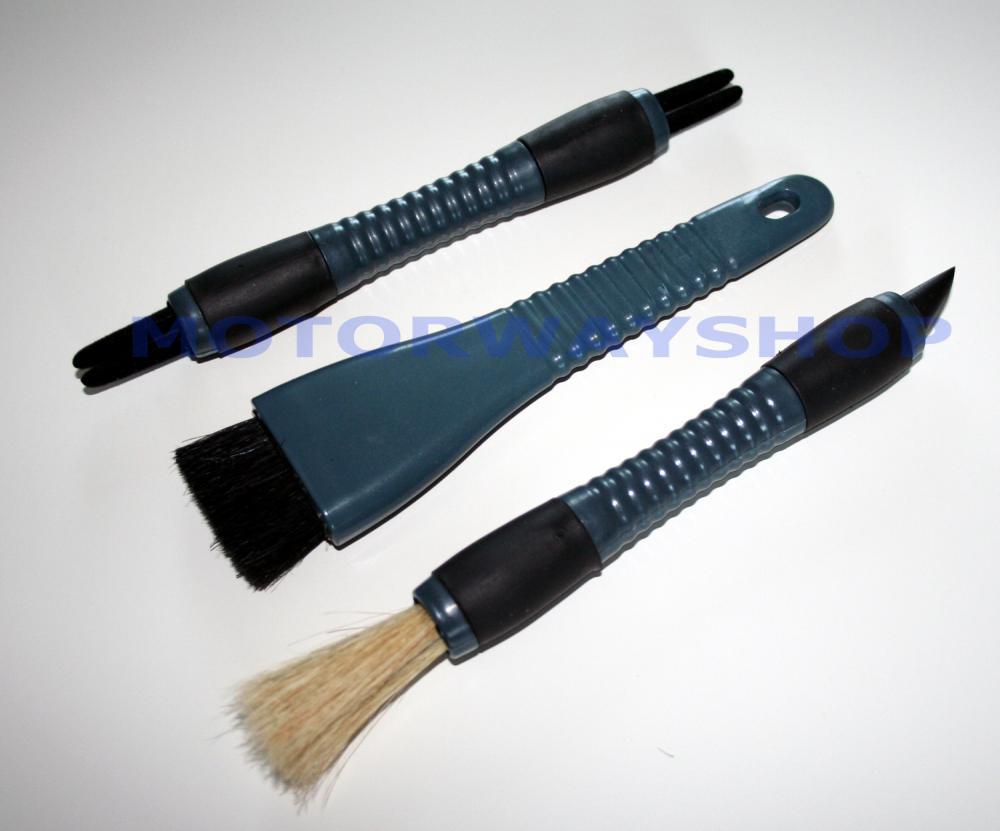 Car Detail Brush Set Interior Dashboard Vent Crevice Dash Dusting Tool 3 Piece
