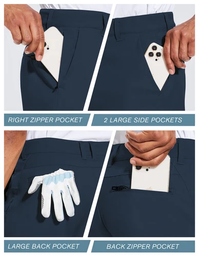 Pantalones cortos de golf ligeros para hombre 15 colores bolsillos delanteros planos pantalones flexibles de secado rápido - Imagen 41 de 51