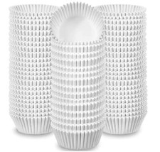 500 Jumbo Cupcake Muffin Liners 2 1/4" X 1 7/8"  Large Tall White Fluted Bak...