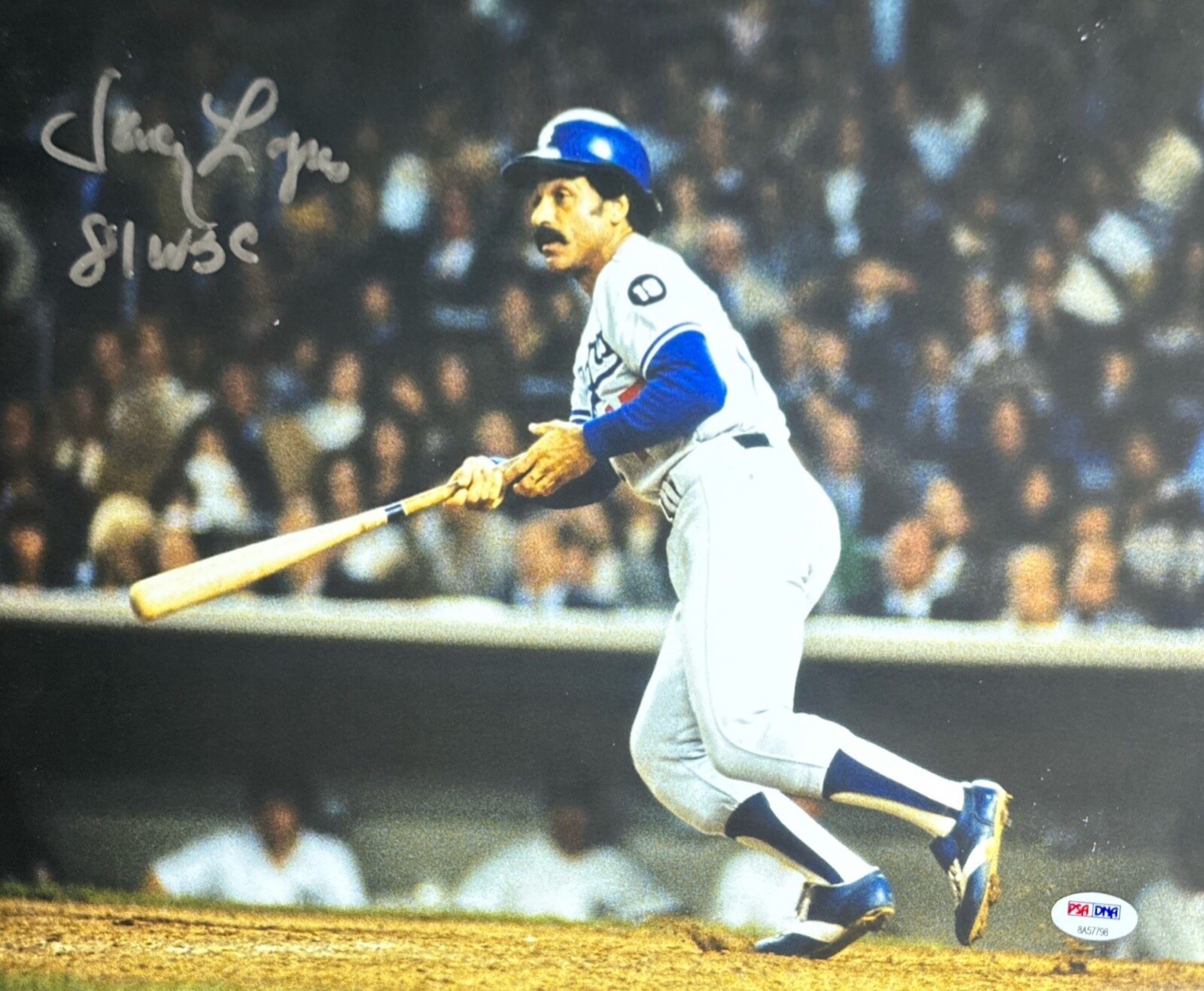 Davey Lopes Autographed Signed Los Angeles Dodgers 11x14 Photo Dodgers '81 WSC' PSA 8A57798 
